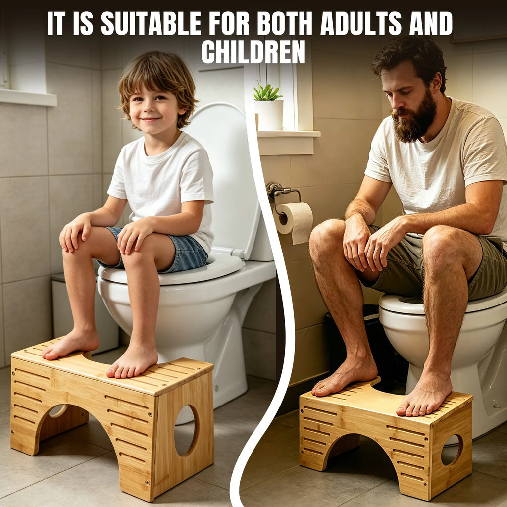 Bambus-Toilettenhocker mit zwei Höhen