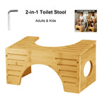 Bambus-Toilettenhocker mit zwei Höhen