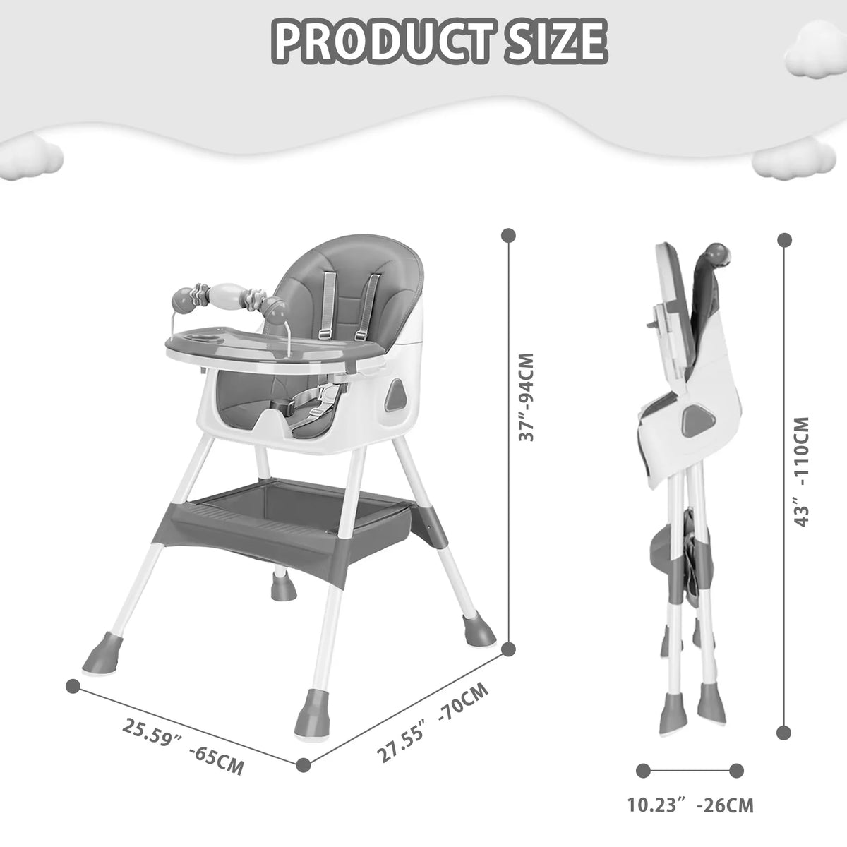 Klappbarer Baby-Hochstuhl