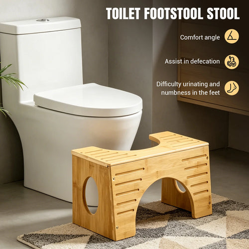 Bambus-Toilettenhocker mit zwei Höhen