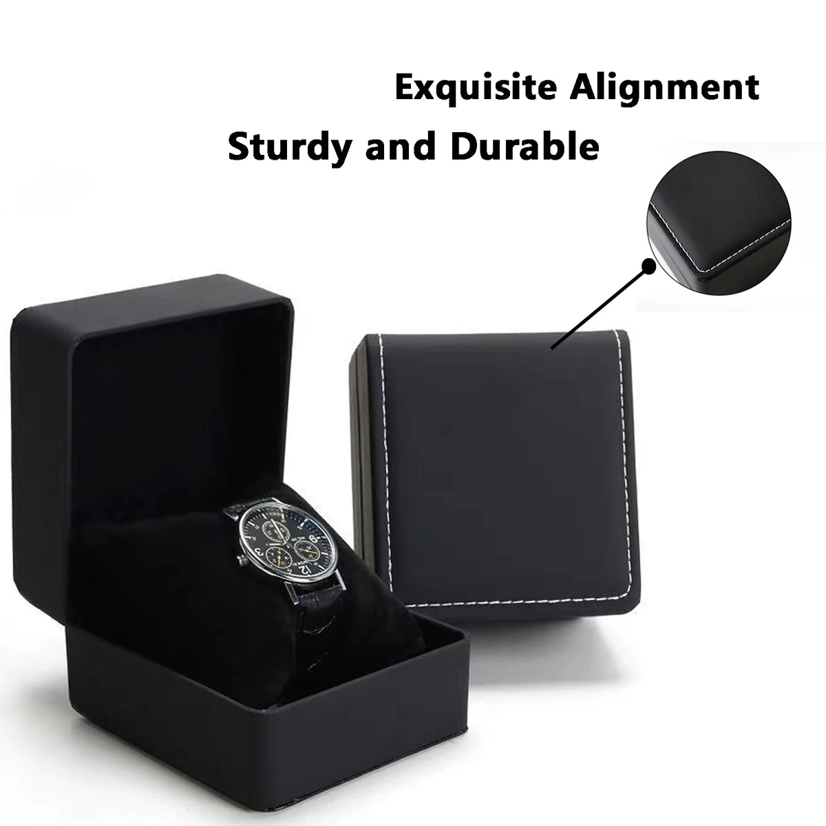 Elegante schwarze Uhrenbox