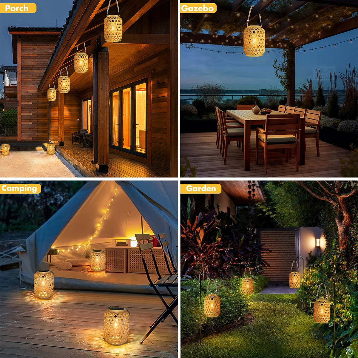 Stilvolle Rattan-Solarlaterne