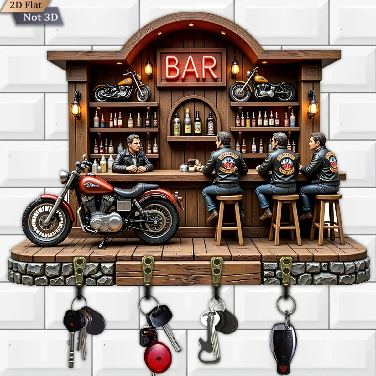 Stilvolle Motorrad-Schlüsselablage