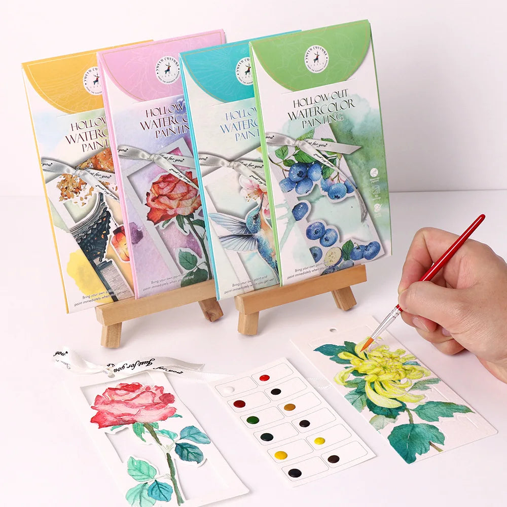 Kreatives Watercolor-Lesezeichen-Set