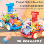 Spielzeugauto mit transparentem Getriebedesign
