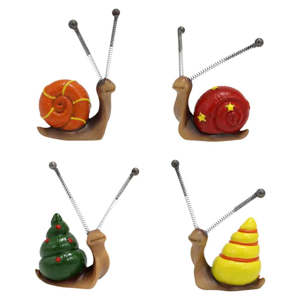 4-teiliges Set niedlicher Schnecken-Miniaturen