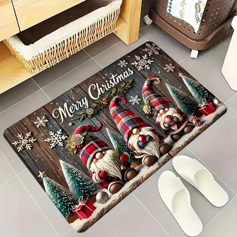 Festive Santa Claus doormat mit rutschfestem Design