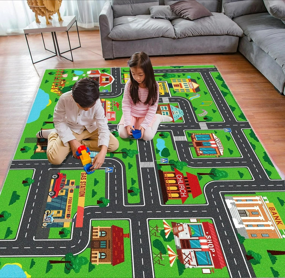 Interaktiver Verkehrsteppich für Kinder