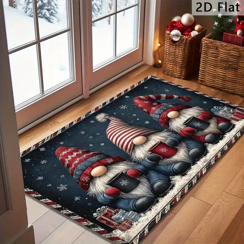 Festive Santa Claus doormat mit rutschfestem Design