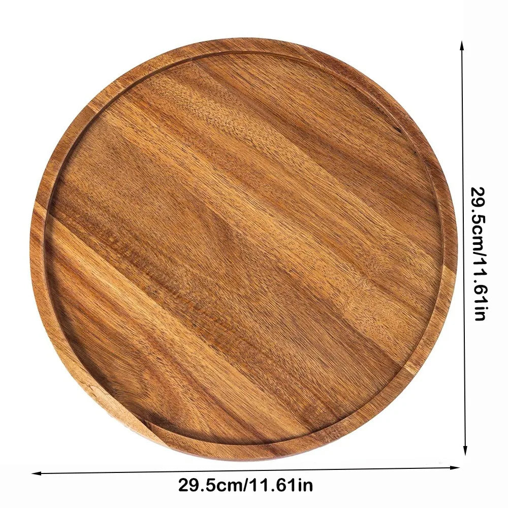 Elegante runde Holzplatte aus hochwertigem Naturholz