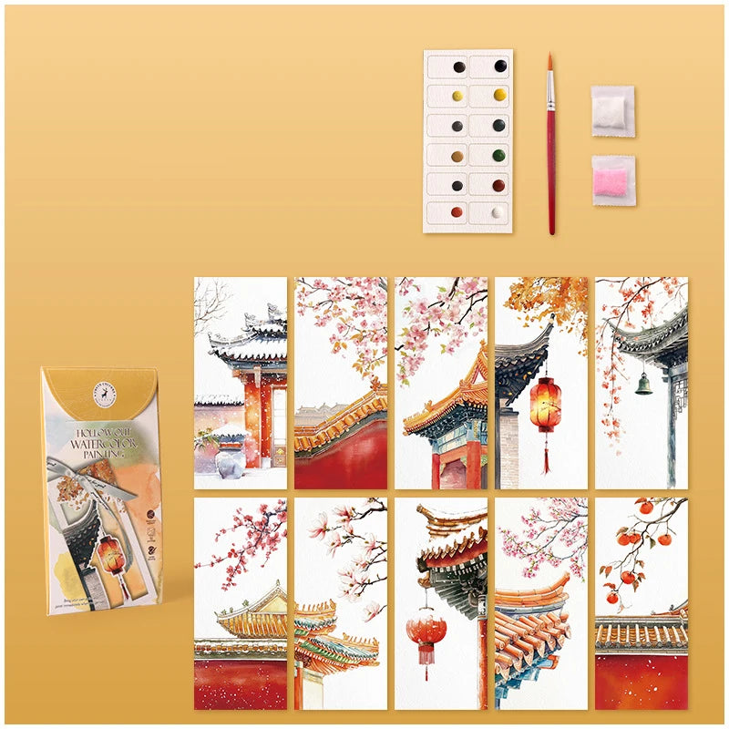 Kreatives Watercolor-Lesezeichen-Set