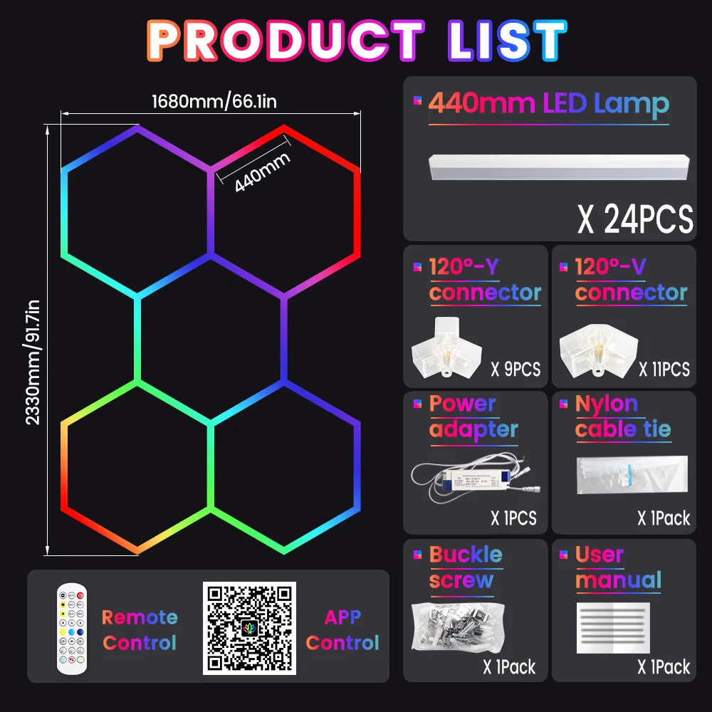 Smart RGB Hexagonal Panels