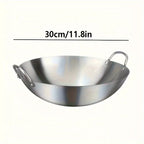 Großer Wok aus 304er Edelstahl,