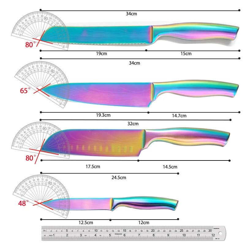 BAFENGS Rainbow Knife Set