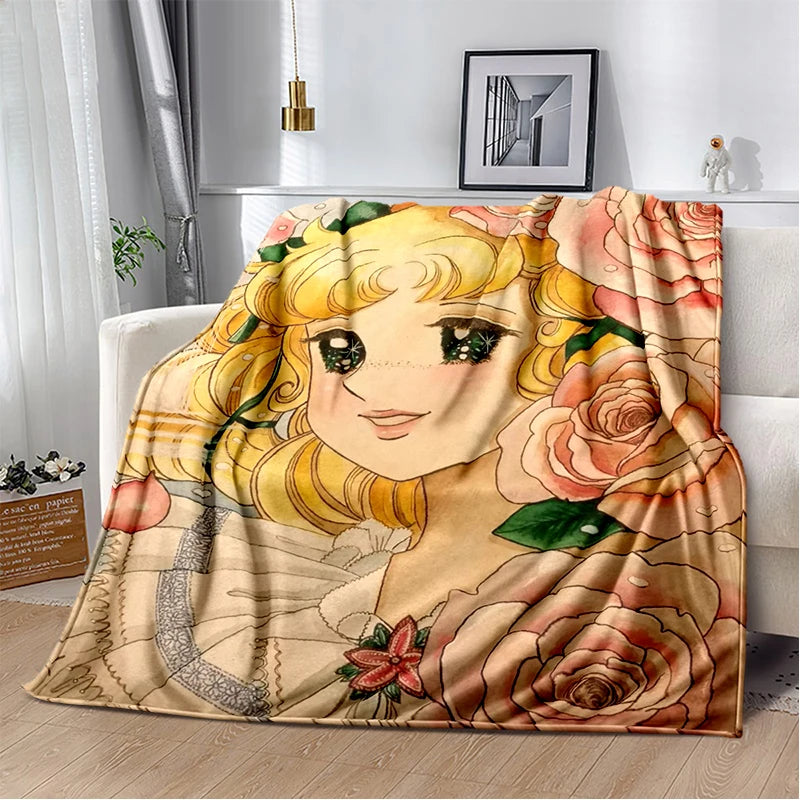 Weiches Flanell-Wurfdecke mit charmanten Anime-Cartoon-Motiven