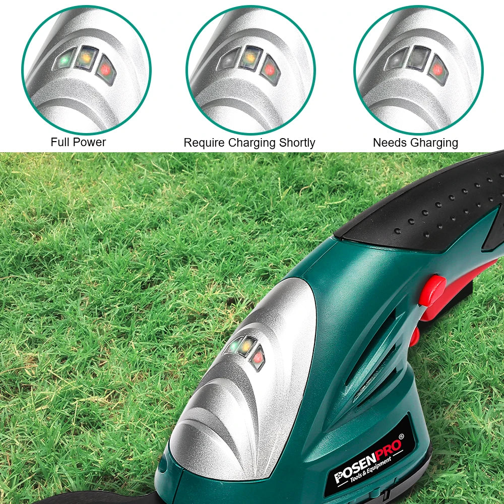 POSENPRO 2-in-1 Akku-Grasschere und Heckenschere