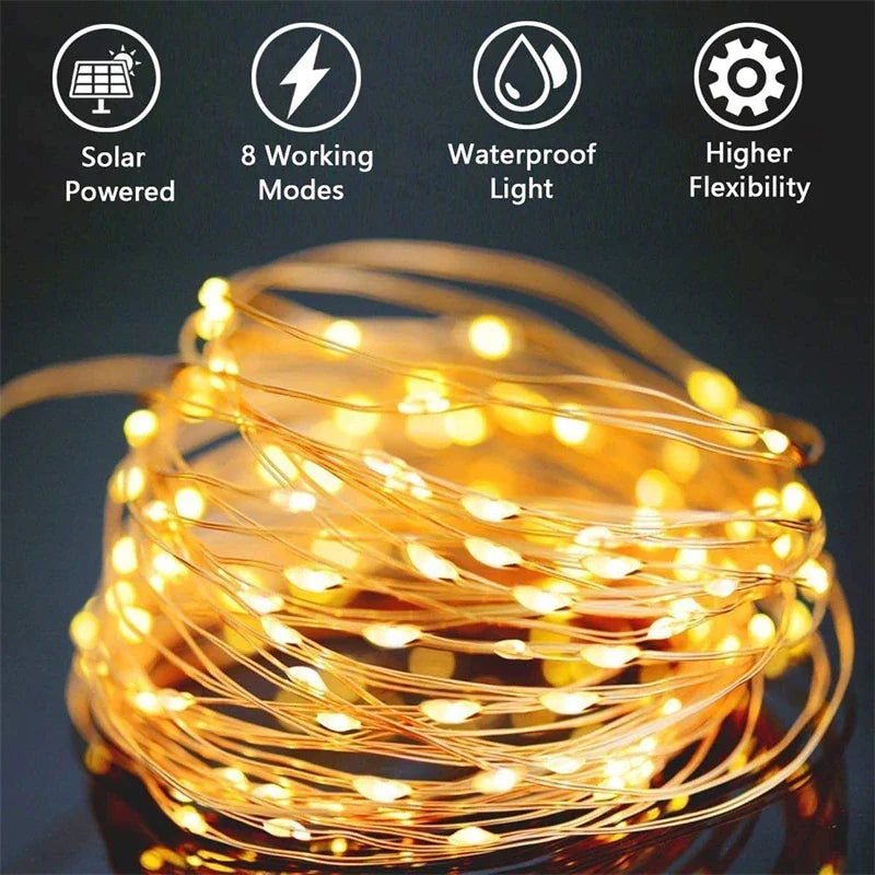 Hochwertige LED Solar Lichterkette