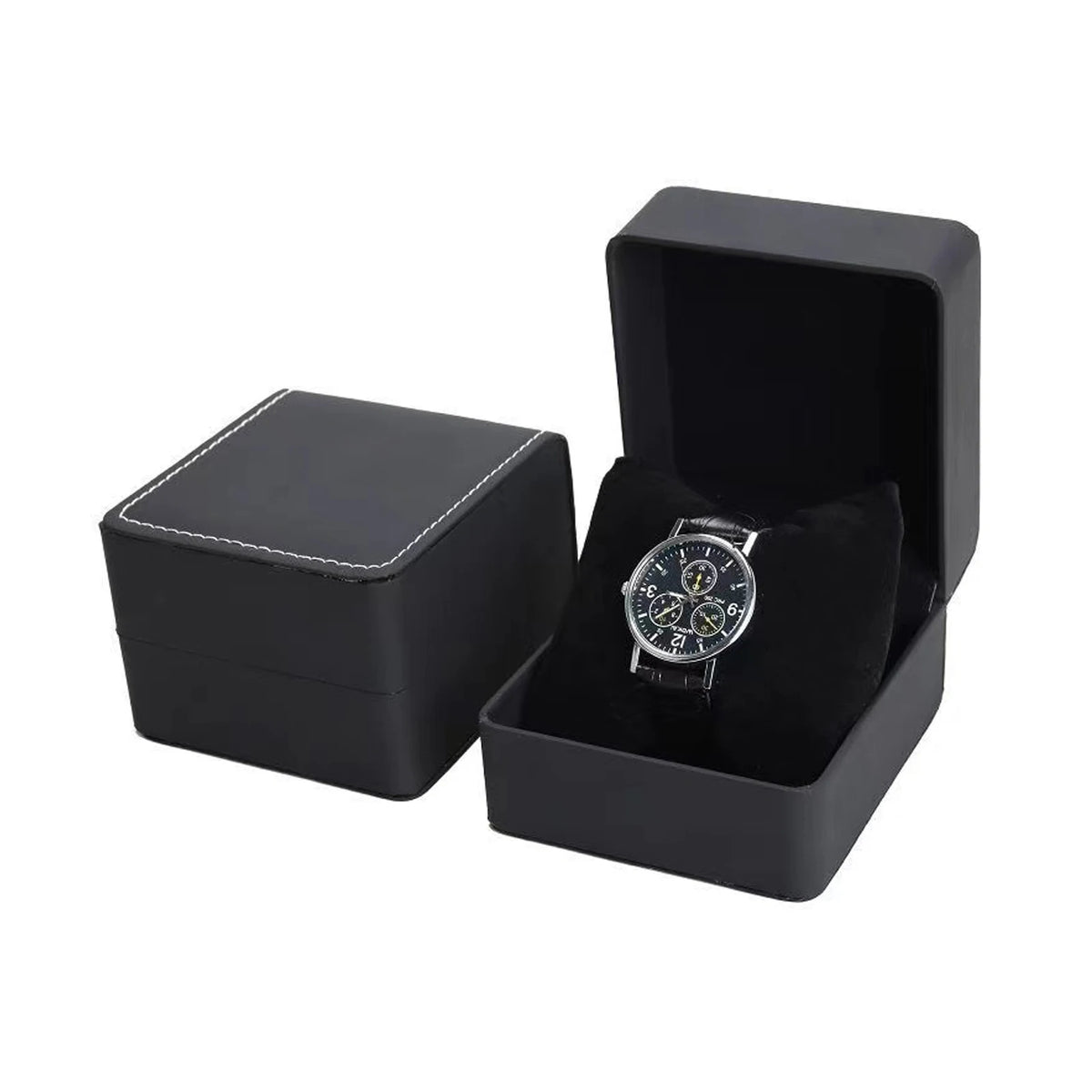 Elegante schwarze Uhrenbox