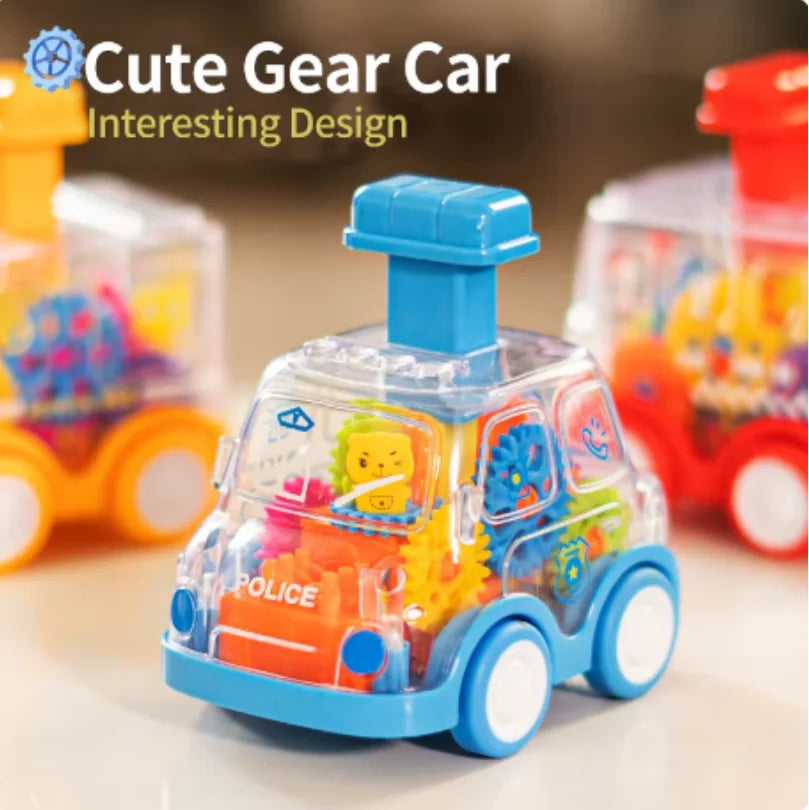 Spielzeugauto mit transparentem Getriebedesign