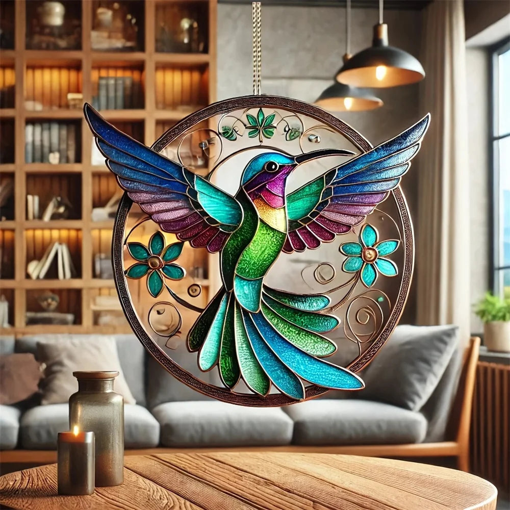 Wunderschöner Kolibri aus farbigem Acryl