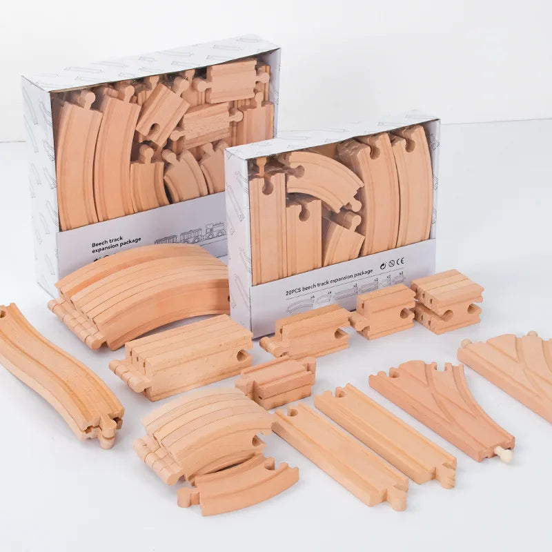 Système de rails de train en bois