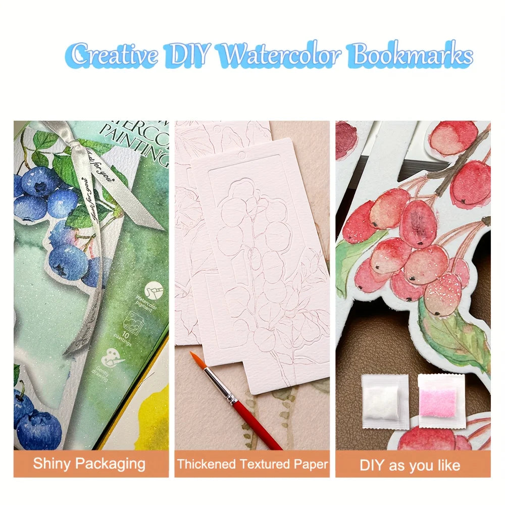 Kreatives Watercolor-Lesezeichen-Set