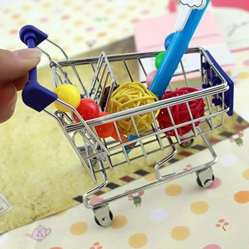 Dekorative Mini-Einkaufswagen aus Eisen