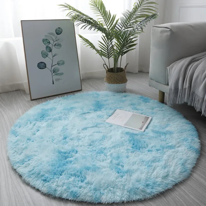 Weiches, flauschiges rundes Plüschteppich