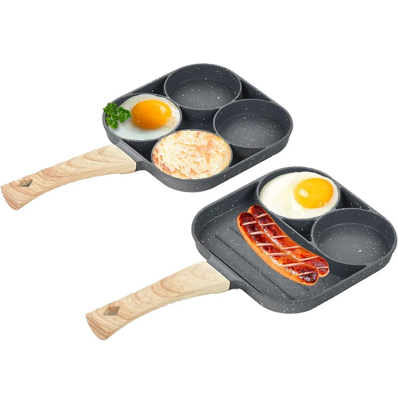 Vielseitige Eierpfanne mit 4 separaten Mulden