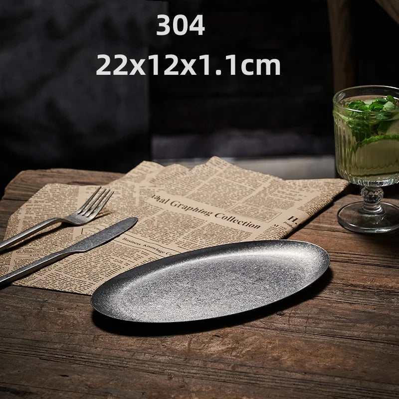 Elegante Edelstahl-Dessertteller