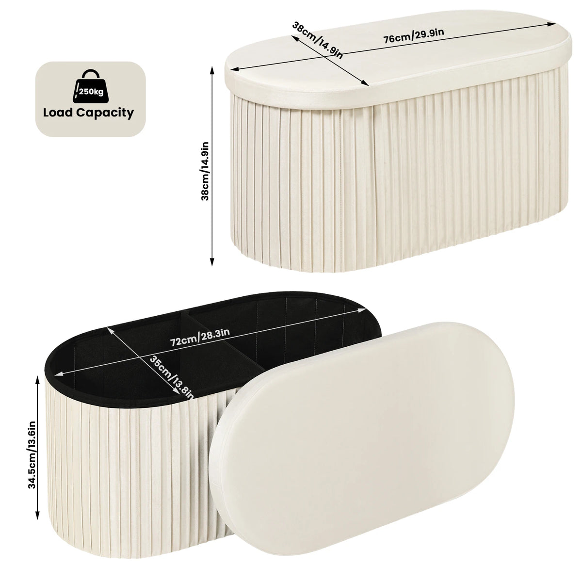 Eleganter Samtstoff-Hocker
