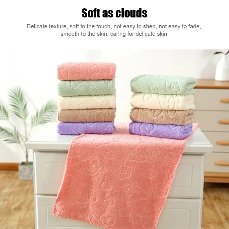 Weiches Korallenfleece-Gesichtstuch-Set mit 5 Teilen