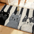 VIKAMA Striped Cartoon Cat Carpet