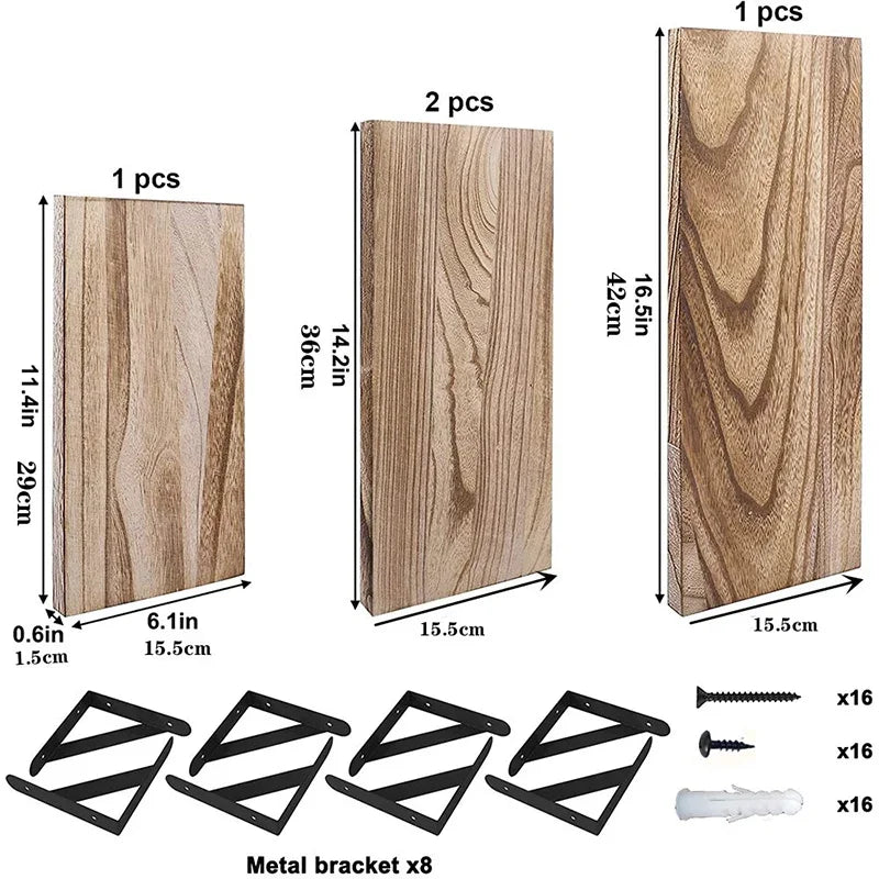 Elegante hängende Holzregale