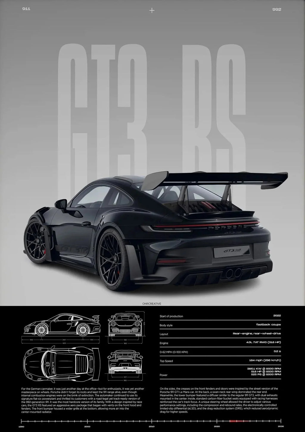 Stilvolles GT3 RS-Poster