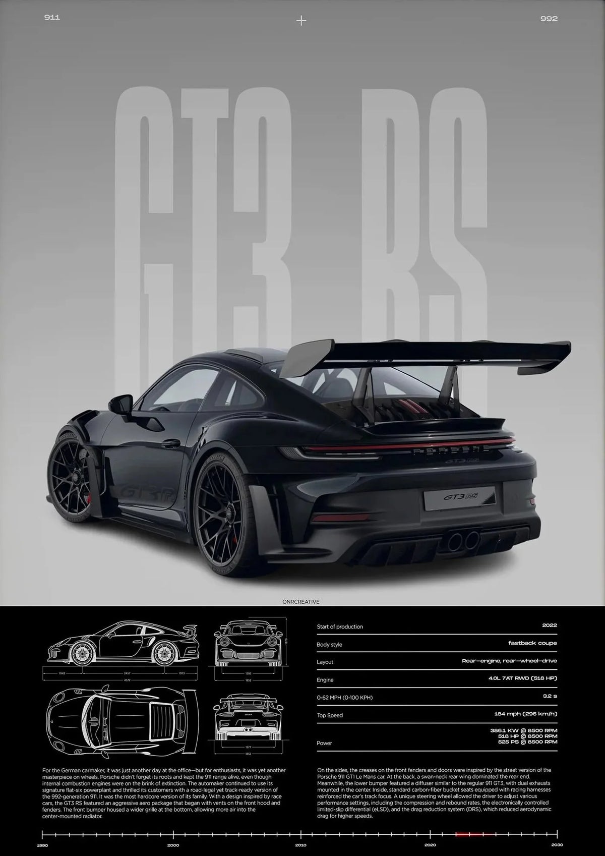 Stilvolles GT3 RS-Poster