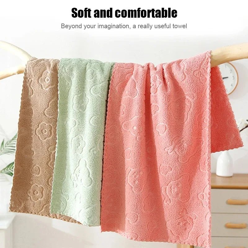 Weiches Korallenfleece-Gesichtstuch-Set mit 5 Teilen