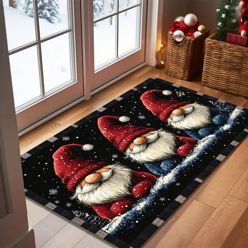 Festive Santa Claus doormat mit rutschfestem Design