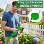 45FT grüner ausziehbarer Gartenschlauch mit 6 Sprühmustern