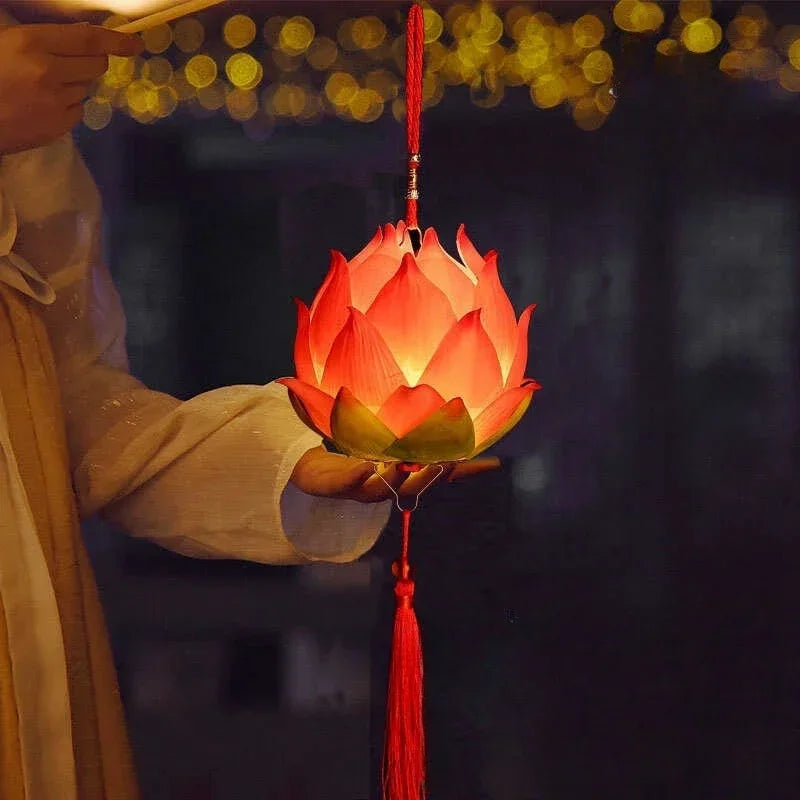 Handgehaltene LED-Lotuslaterne