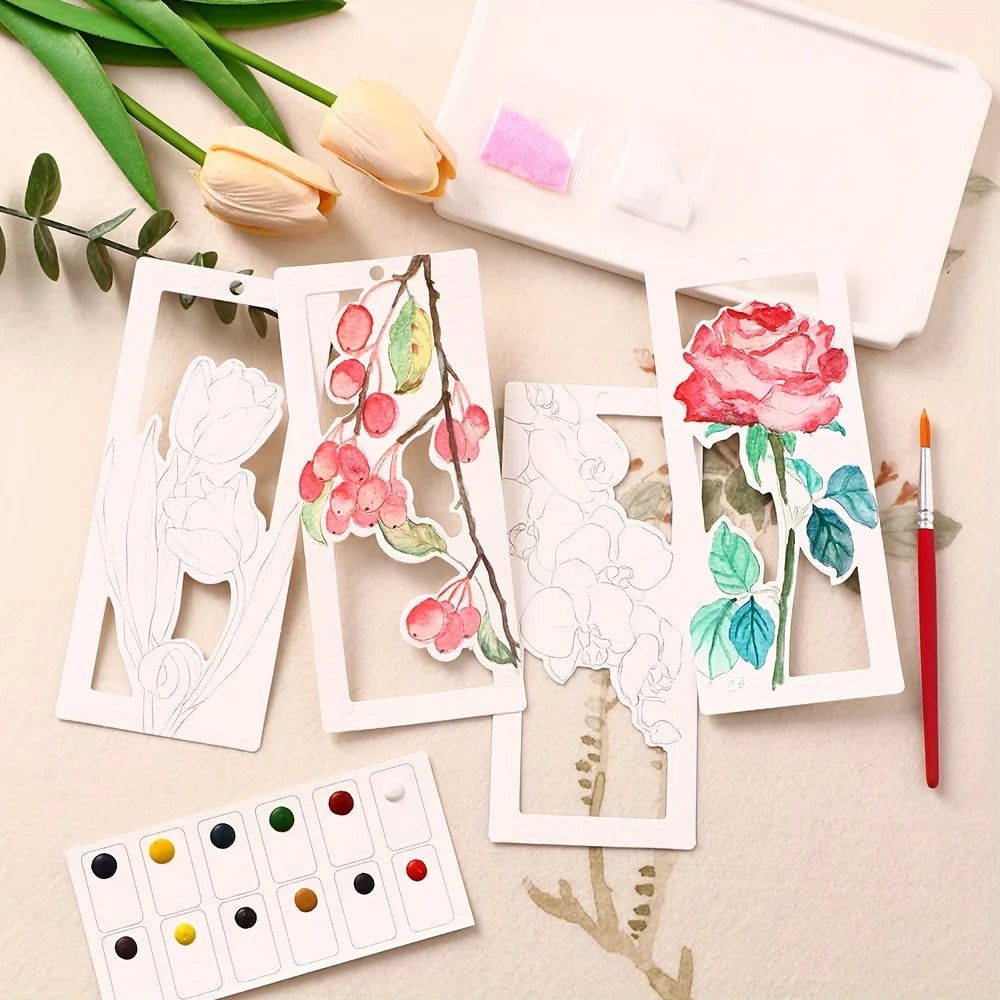 Kreatives Watercolor-Lesezeichen-Set