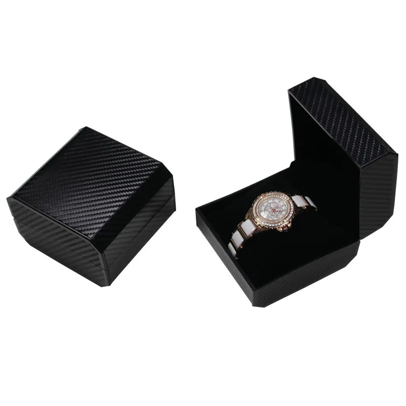 Elegante schwarze Uhrenbox
