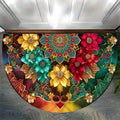 VIKAMA Halbrundes Blumenmuster Flanell-Teppich