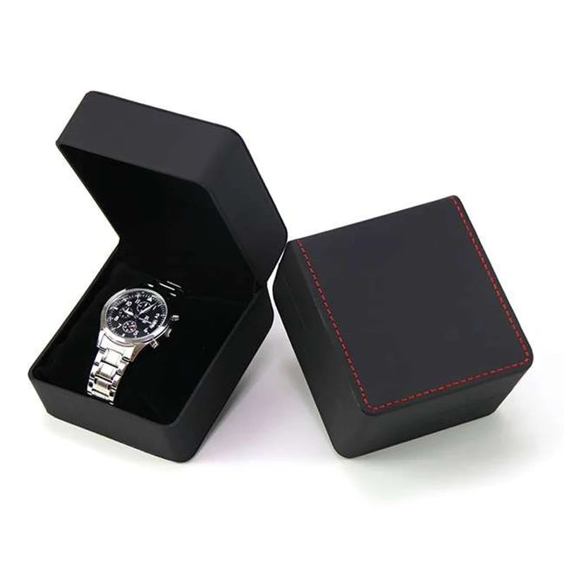 Elegante schwarze Uhrenbox