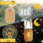 Stilvolle Rattan-Solarlaterne