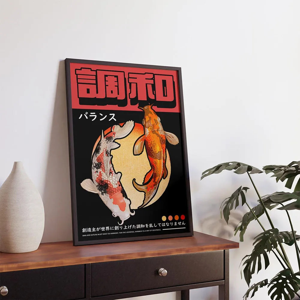Elegantes japanisches Leinwand-Kunstdruck-Poster