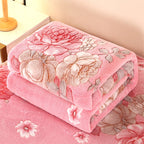 Wärmende Fleece-Decke mit Blumenmuster