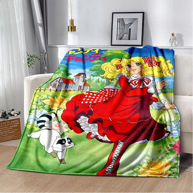 Weiches Flanell-Wurfdecke mit charmanten Anime-Cartoon-Motiven