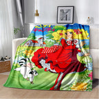 Weiches Flanell-Wurfdecke mit charmanten Anime-Cartoon-Motiven