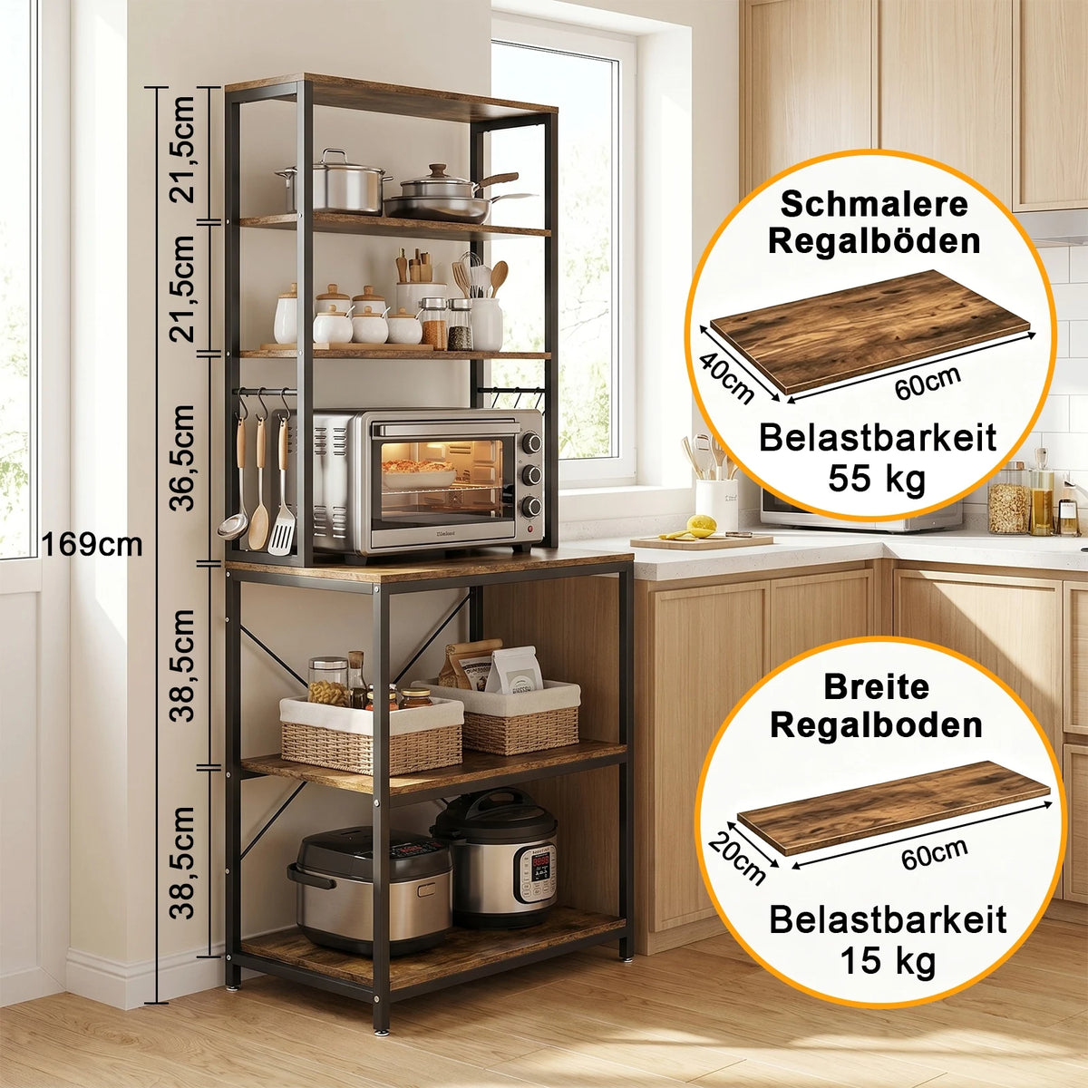 5-stöckiges Küchenregal